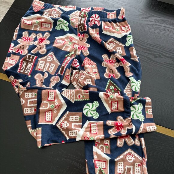 Disney 2 Pc. Pajama Set Gingerbread Mickey & Minnie Size Small EUC - Picture 7 of 8